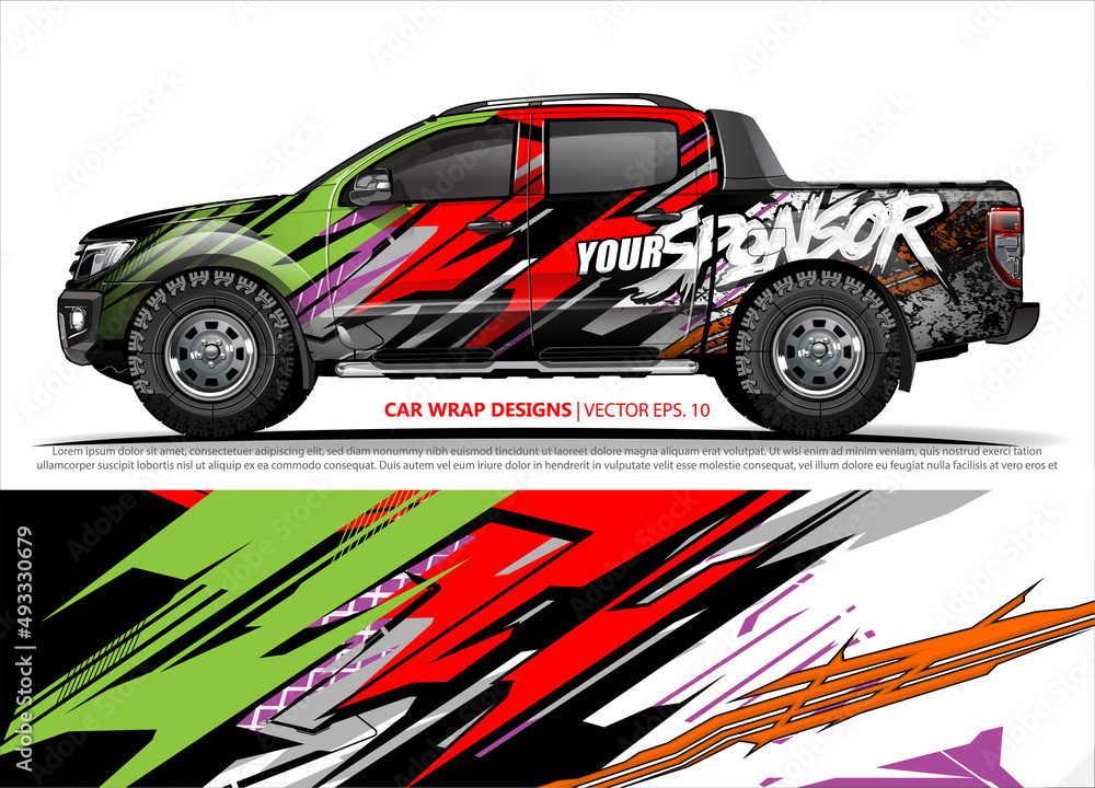 Fototapeta premium truck graphics. modern camouflage design for vehicle vinyl wrap 