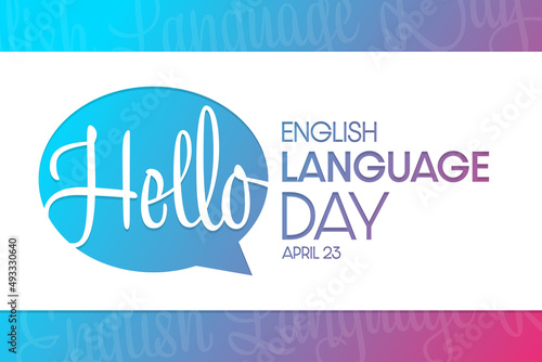 English Language Day. April 23. Vector illustration. Holiday poster.