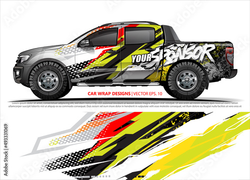 truck graphics. modern camouflage design for vehicle vinyl wrap  