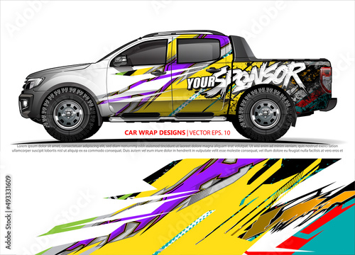 truck graphics. modern camouflage design for vehicle vinyl wrap  