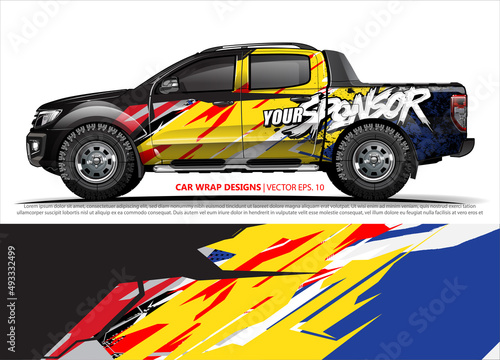 vehicle livery graphic vector. abstract grunge background design for vehicle vinyl wrap and car branding 