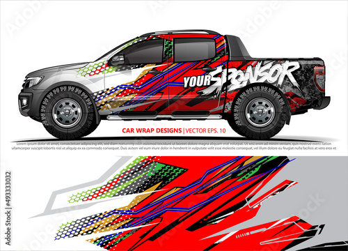 vehicle livery graphic vector. abstract grunge background design for vehicle vinyl wrap and car branding 