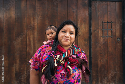 Guatemalan mother with her baby photo