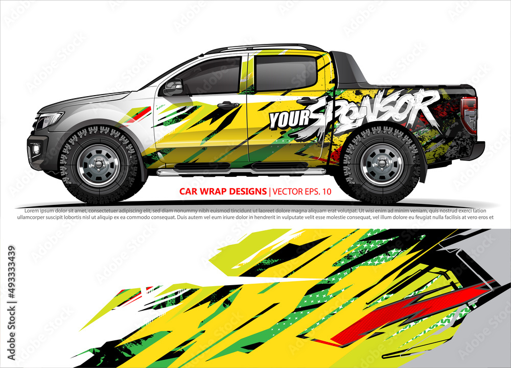 vehicle livery graphic vector. abstract grunge background design for vehicle vinyl wrap and car branding 