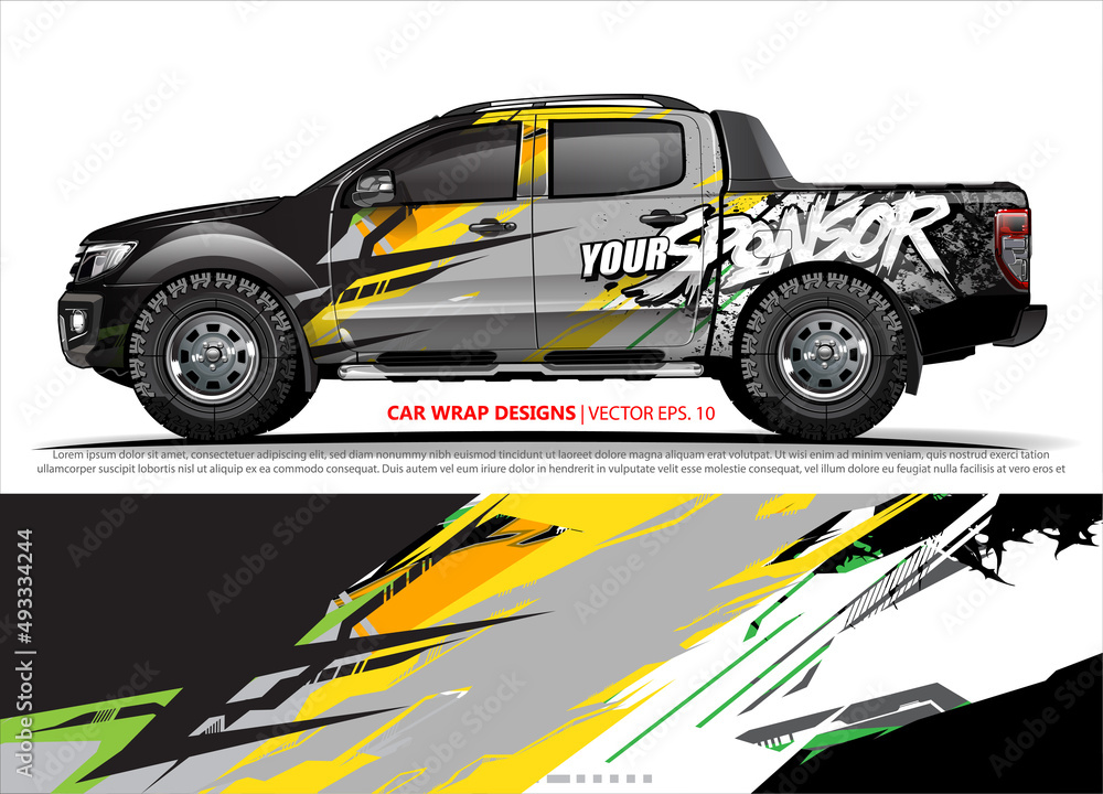 vehicle livery graphic vector. abstract grunge background design for vehicle vinyl wrap and car branding 