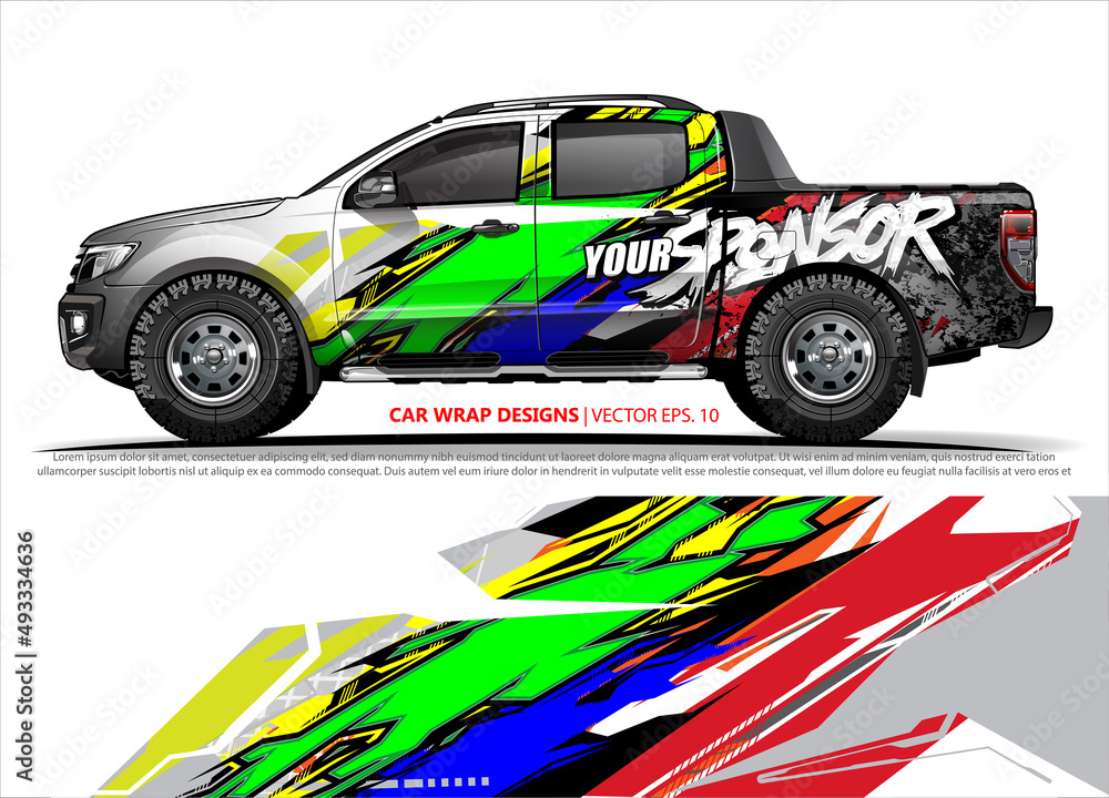 vehicle livery graphic vector. abstract grunge background design for vehicle vinyl wrap and car branding 