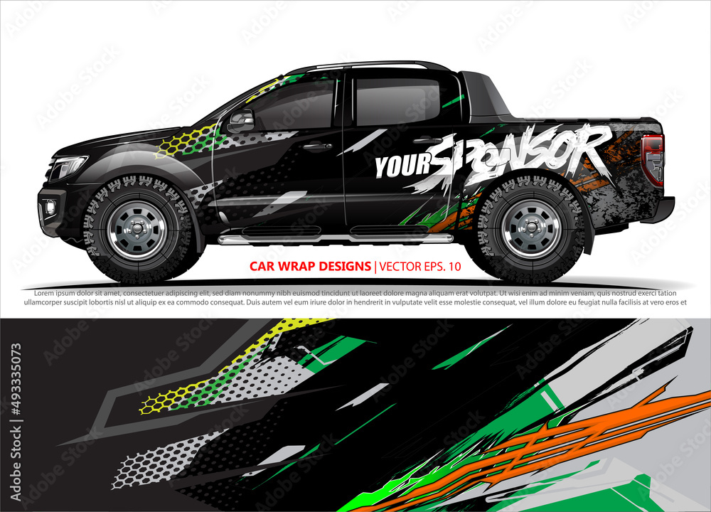 truck graphics. modern camouflage design for vehicle vinyl wrap 
