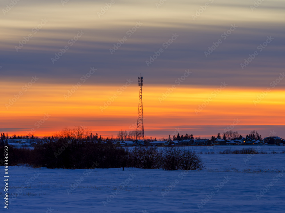 Signal Towers in sunset Signal Towers in sunset