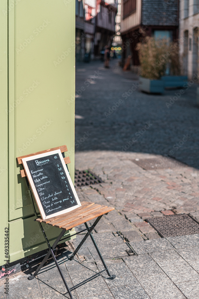 Drinks Menu in Rouen Restaurant Stock Photo | Adobe Stock