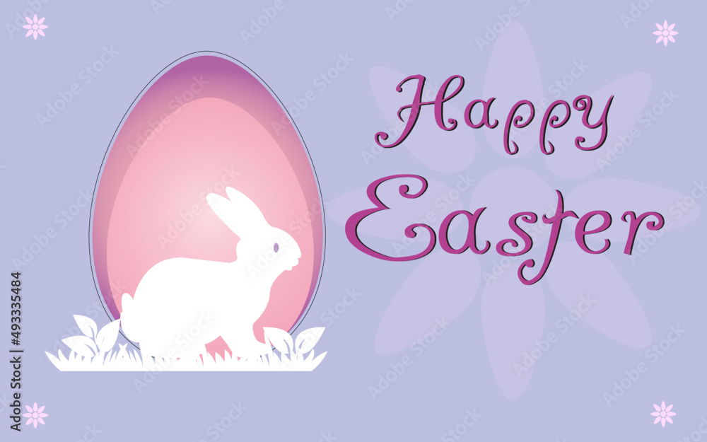 Happy easter with decorated egg and bunny. Holiday greeting.Vector illustration. Happy easter with decorated egg and bunny. Holiday greeting.Vector illustration.