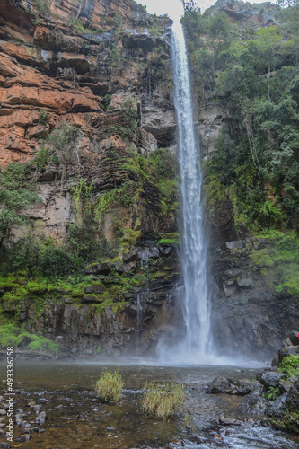 Beautiful secluded and majestic Lonecreek or Lone creek falls, waterfall in Sabie Mpumalanga South Africa