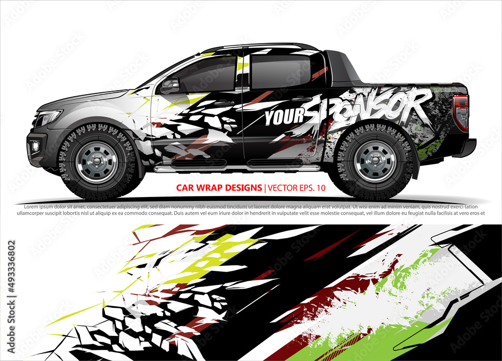 truck graphics. modern camouflage design for vehicle vinyl wrap 
