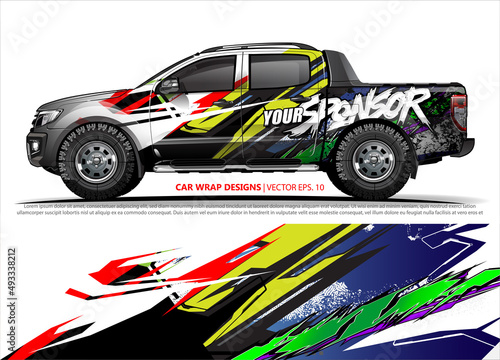 Race car wrap design vector for vehicle vinyl sticker and automotive decal livery 