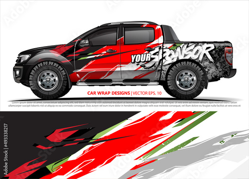 Race car wrap design vector for vehicle vinyl sticker and automotive decal livery 