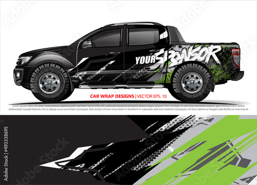 Race car wrap design vector for vehicle vinyl sticker and automotive decal livery 