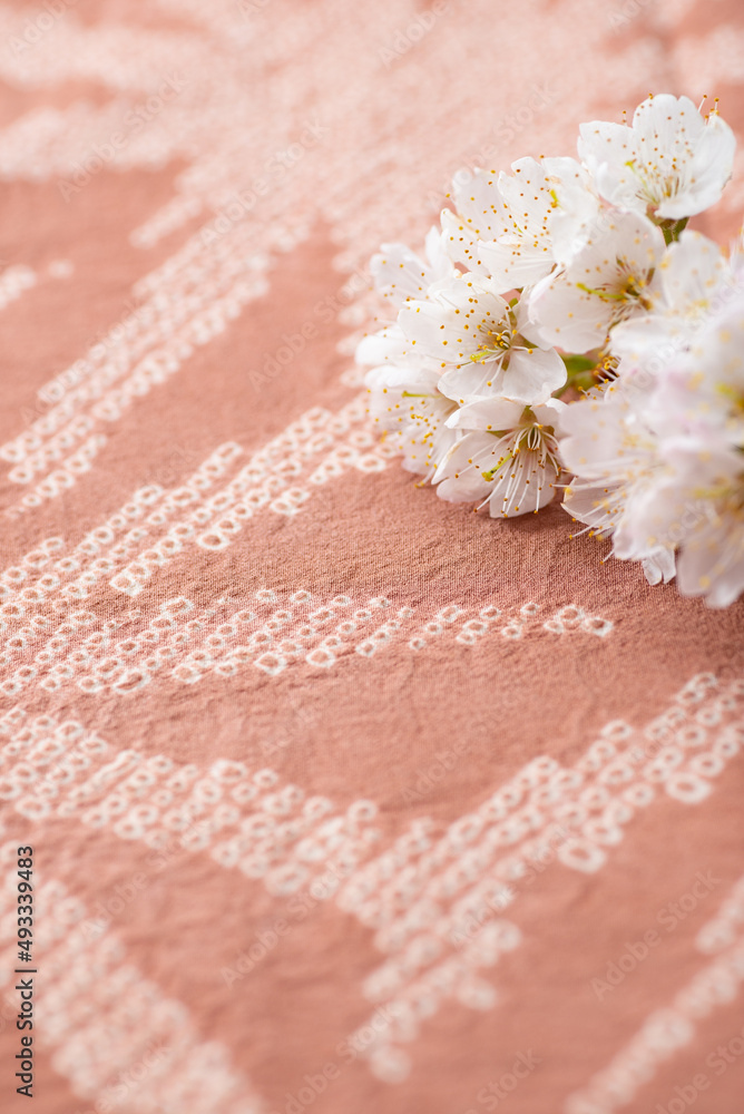 茶色の背景と桜の花 茶色の背景と桜の花