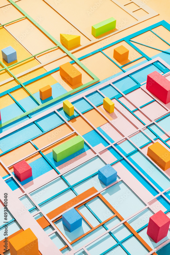 Colourful background from geometric shapes and net Stock Photo | Adobe ...