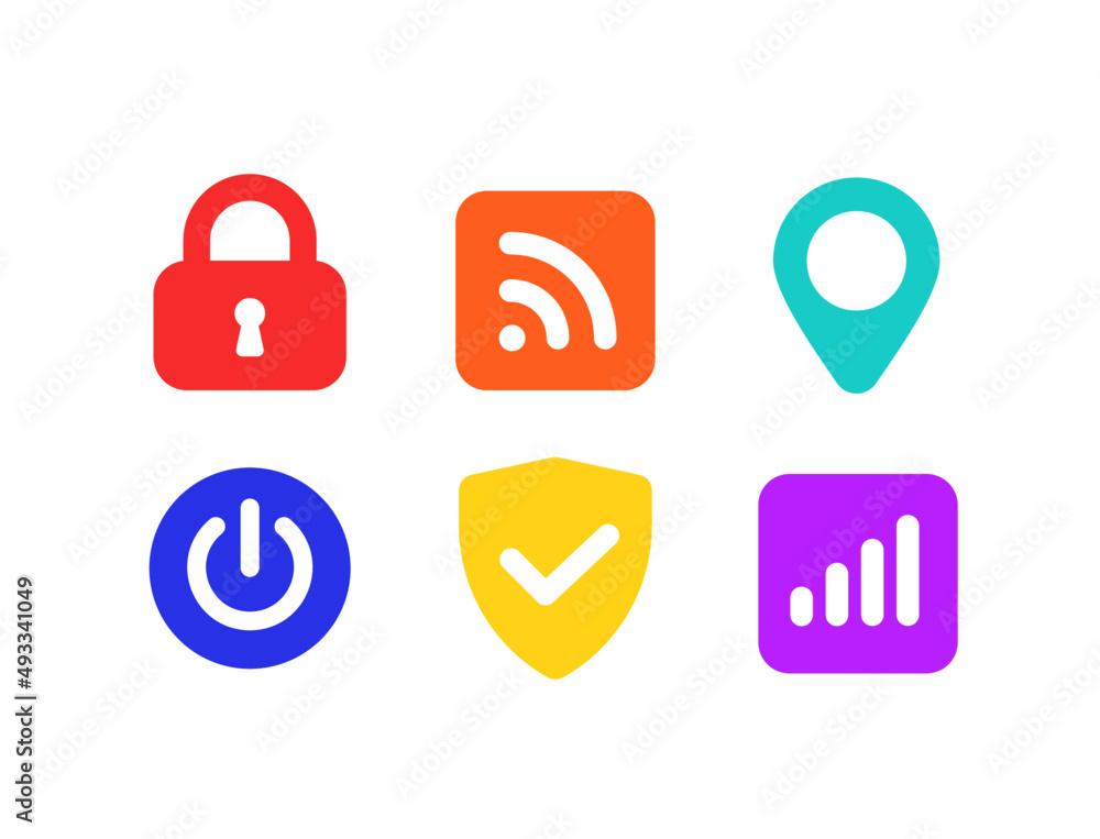 Set of colorful VPN web icons. Internet security flat icons for the web design. Software, server, security, provider, domain, backup, virtual private network, website icons. Set of colorful VPN web icons. Internet security flat icons for the web design. Software, server, security, provider, domain, backup, virtual private network, website icons.