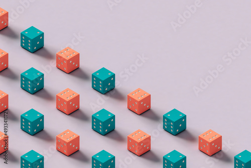 colorful gambling dice. 3d render