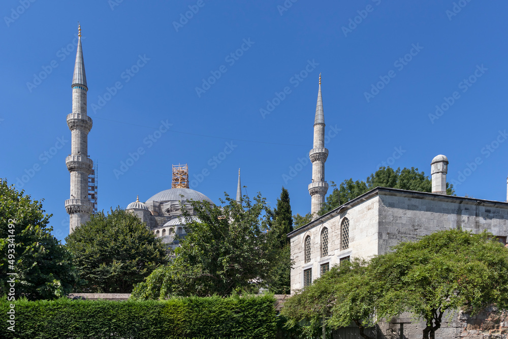 Panorama of Sultanahmet Square in city of Istanbul, Turkey