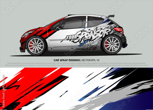 Race car wrap design vector for vehicle vinyl sticker and automotive decal livery 