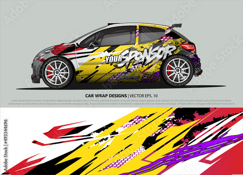 Race car wrap design vector for vehicle vinyl sticker and automotive decal livery 