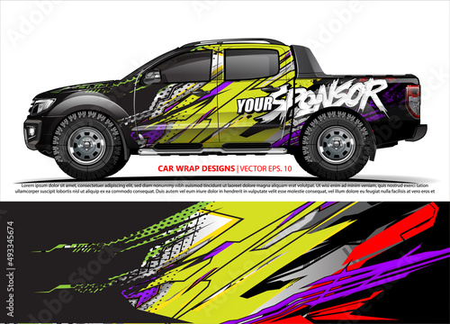 Race car wrap design vector for vehicle vinyl sticker and automotive decal livery
