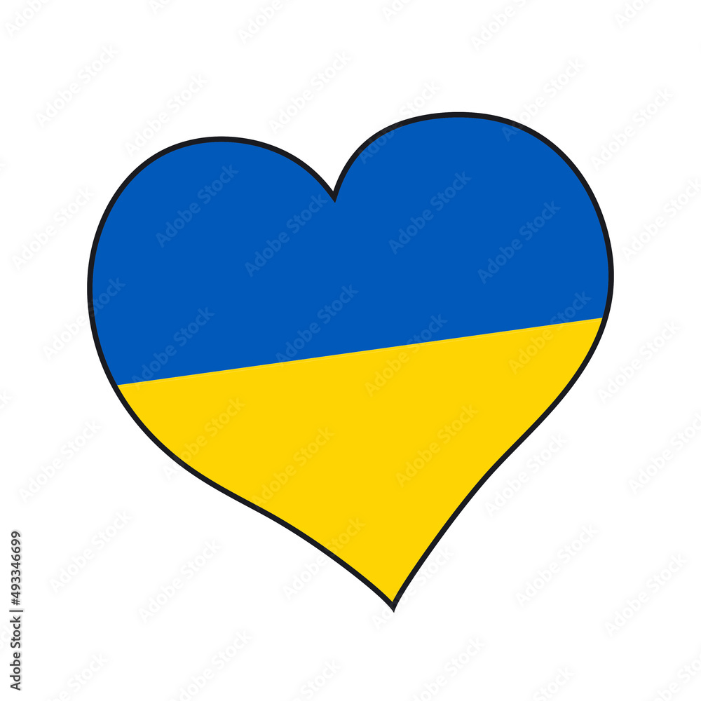 Heart on the background of the flag of Ukraine. Appeal against the war in Ukraine. Heart on the background of the flag of Ukraine. Appeal against the war in Ukraine.