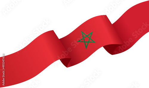 Morocco flag wave  isolated  on png or transparent background,Symbol Morocco,template for banner,card,advertising ,promote,and business matching country poster, vector illustration photo