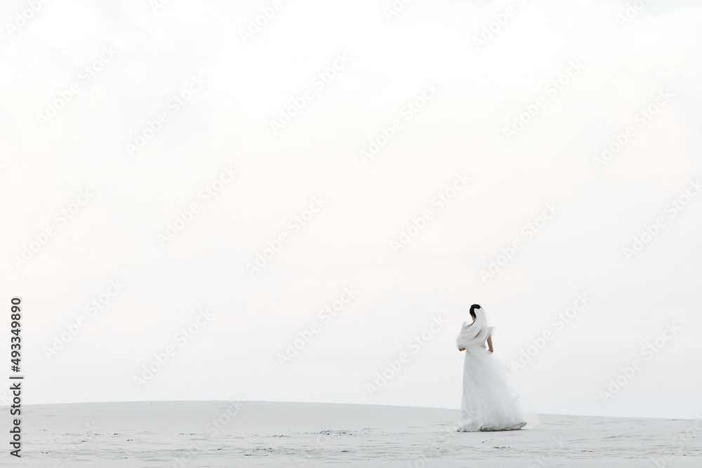 Fototapeta premium bride and groom on the beach