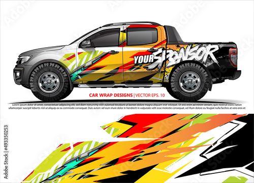 truck graphics. modern camouflage design for vehicle vinyl wrap  