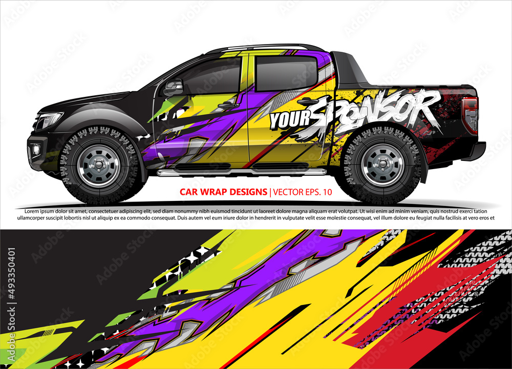 truck graphics. modern camouflage design for vehicle vinyl wrap 
