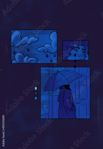 Raindrops And Teardrops Illustration photo
