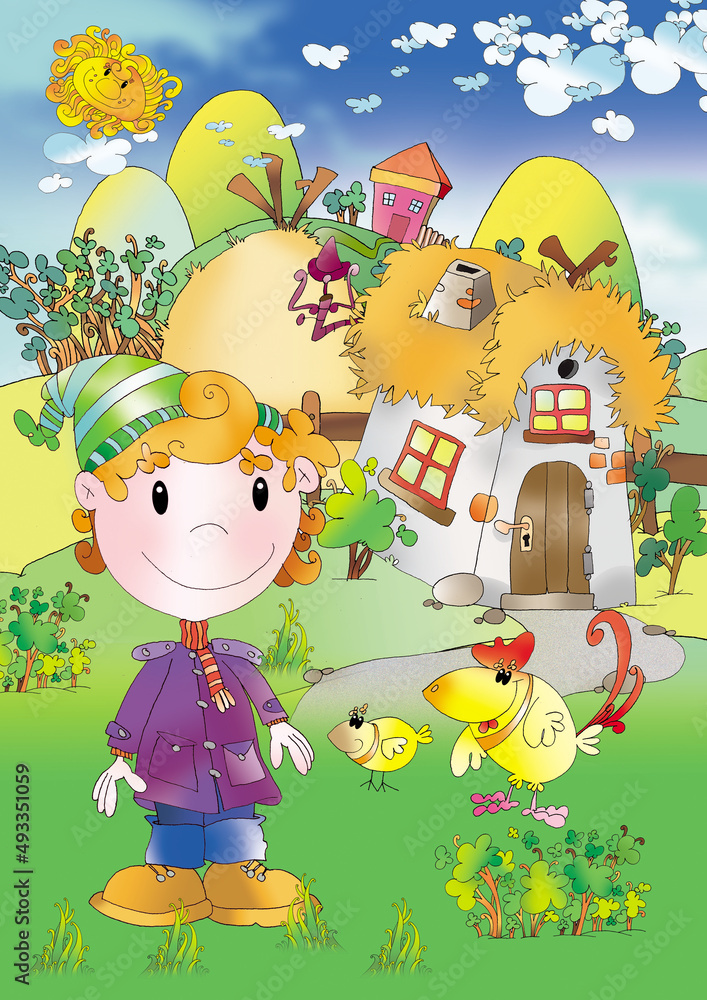 Obraz premium a boy in the countryside