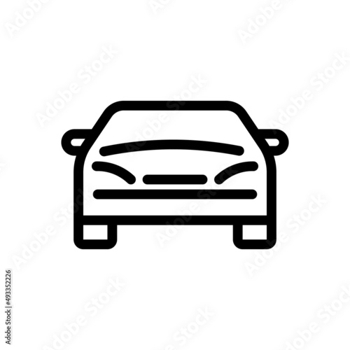 Car Icon. Linear Car Style for user Interface, Web-design. Front View. Vector sign in simple style isolated on white background.