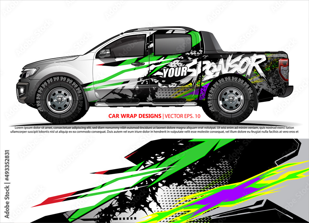 truck graphics. modern camouflage design for vehicle vinyl wrap 
