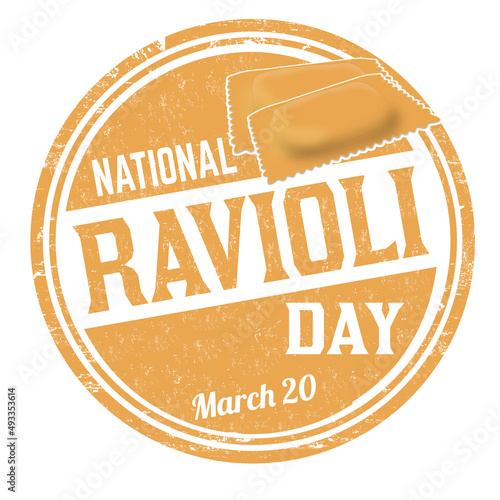 National ravioli day grunge rubber stamp