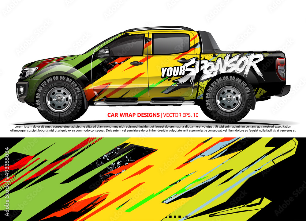 truck graphics. modern camouflage design for vehicle vinyl wrap 
