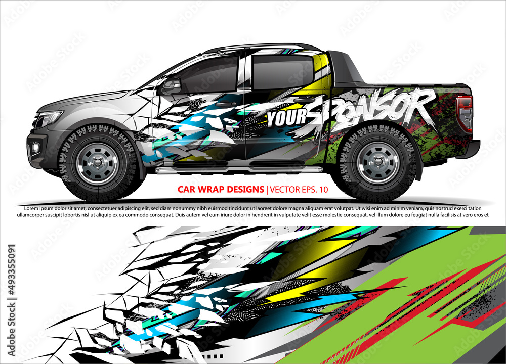 truck graphics. modern camouflage design for vehicle vinyl wrap 
