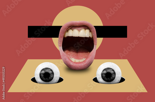 Eyeballs and open mouth photo