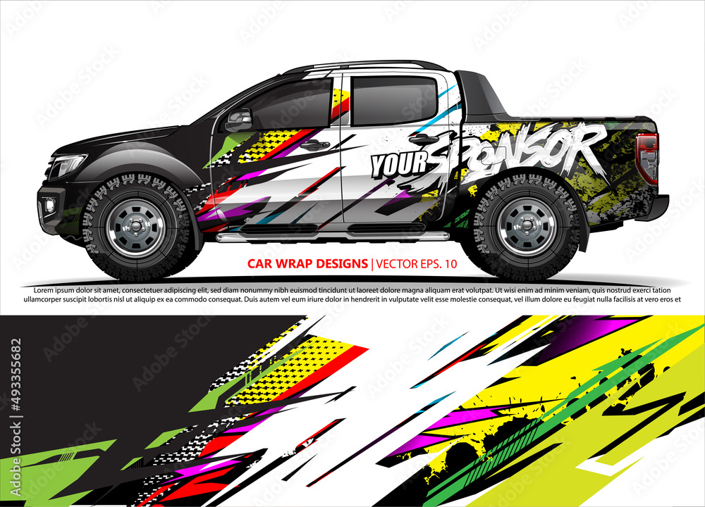 truck graphics. modern camouflage design for vehicle vinyl wrap 
