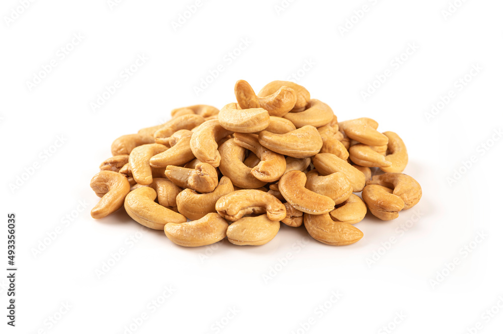 Cashew nuts isolated on white Cashew nuts isolated on white