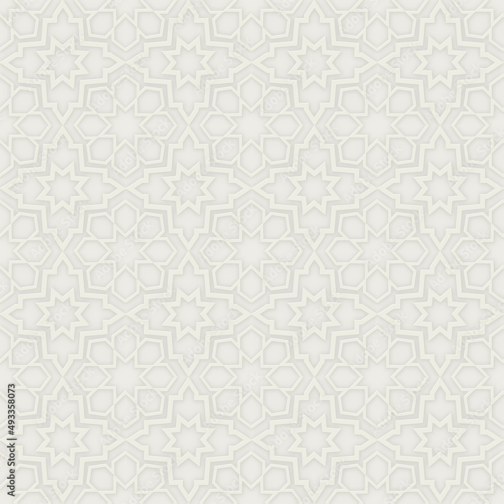 Islamic white ornament seamless pattern