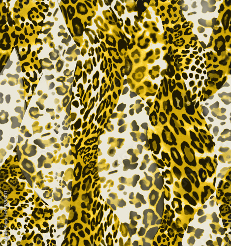 Leopard skin pattern seamless design print textile fabric