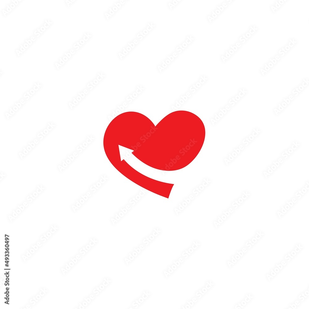 heart arrow logo vector icon illustration