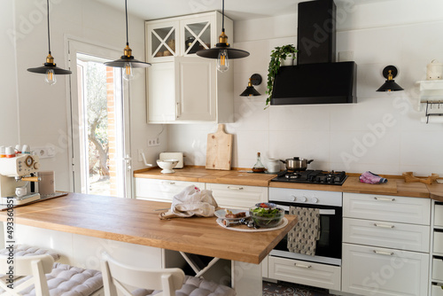 Modern kitchen with food  photo