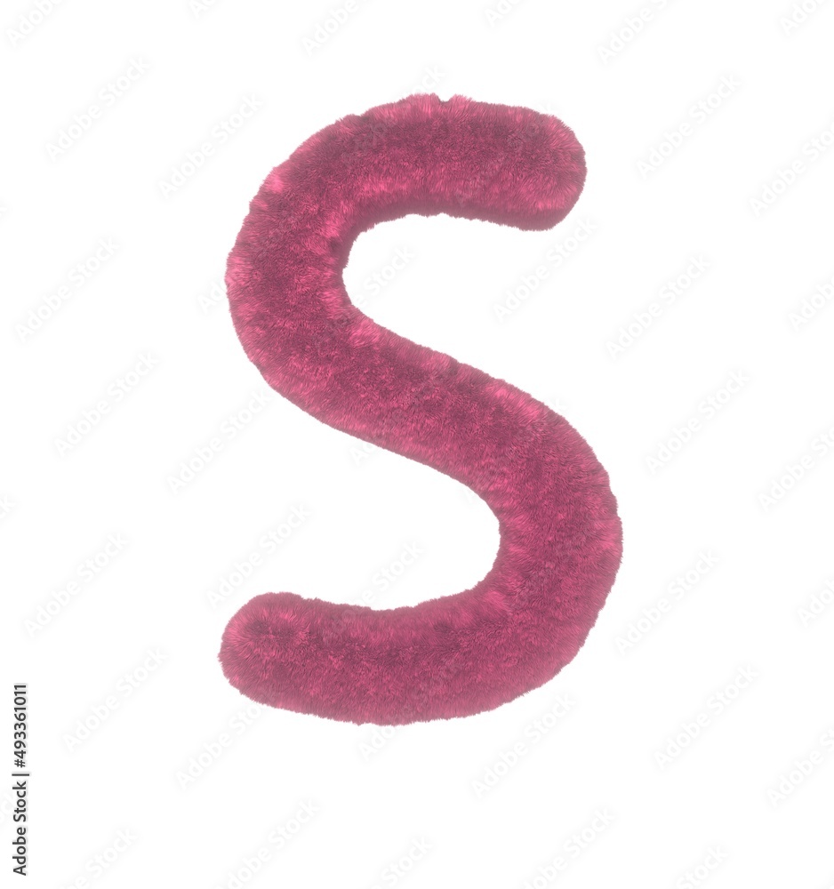 Fuzzy Pink Themed Font Letter S Fuzzy Pink Themed Font Letter S
