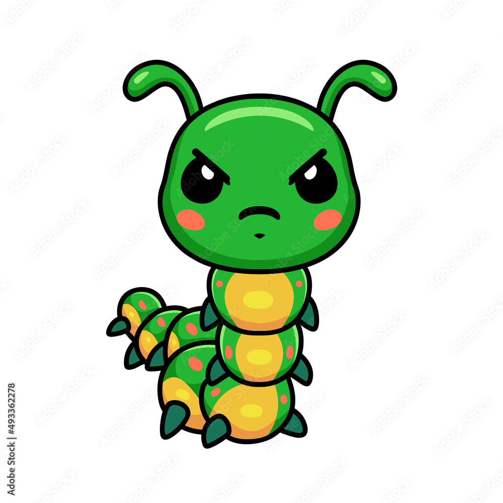Cute angry little caterpillar cartoon Cute angry little caterpillar cartoon
