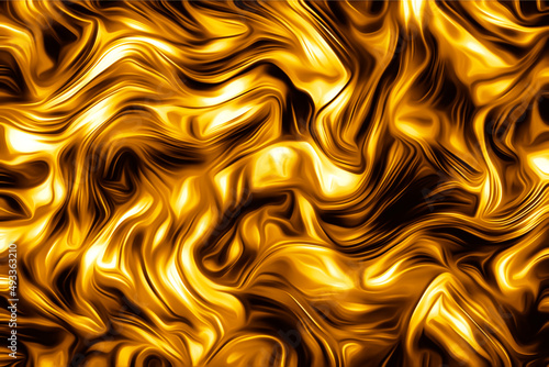 Shiny golden undulating CG background image