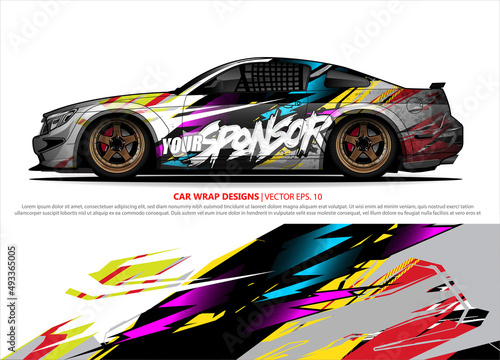 Race car wrap design vector for vehicle vinyl sticker and automotive decal livery  © talentelfino